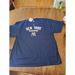 New 2XL Majestic New York Yankees Baseball Short Sleeve Pullover TShirt Shirt